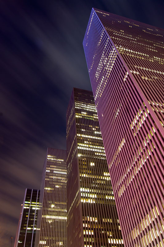 Purple Building Trio